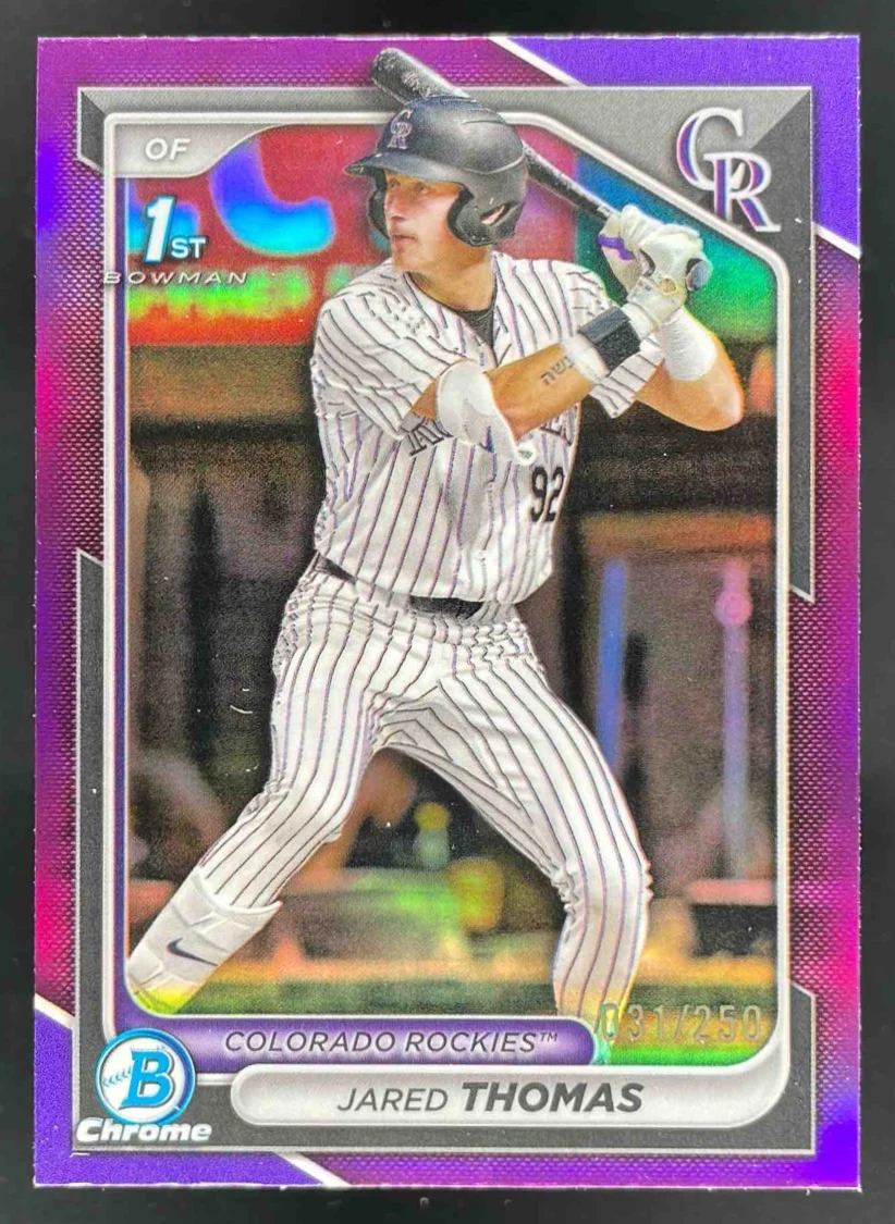 2024 Bowman Draft Chrome Purple Refractor #BDC-11 Jared Thomas RC /250