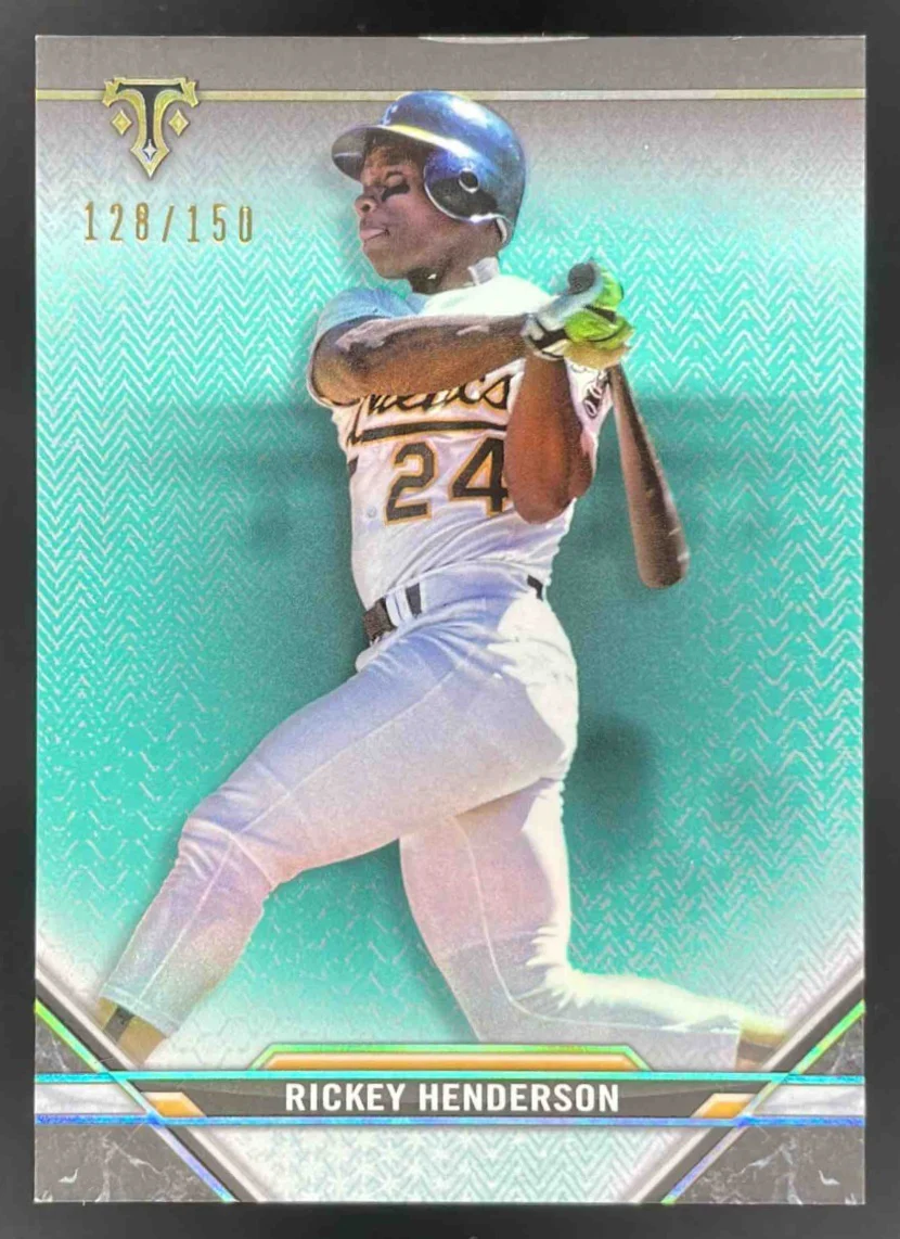 2021 Topps Triple Threads Aquamarine #58 Rickey Henderson /150