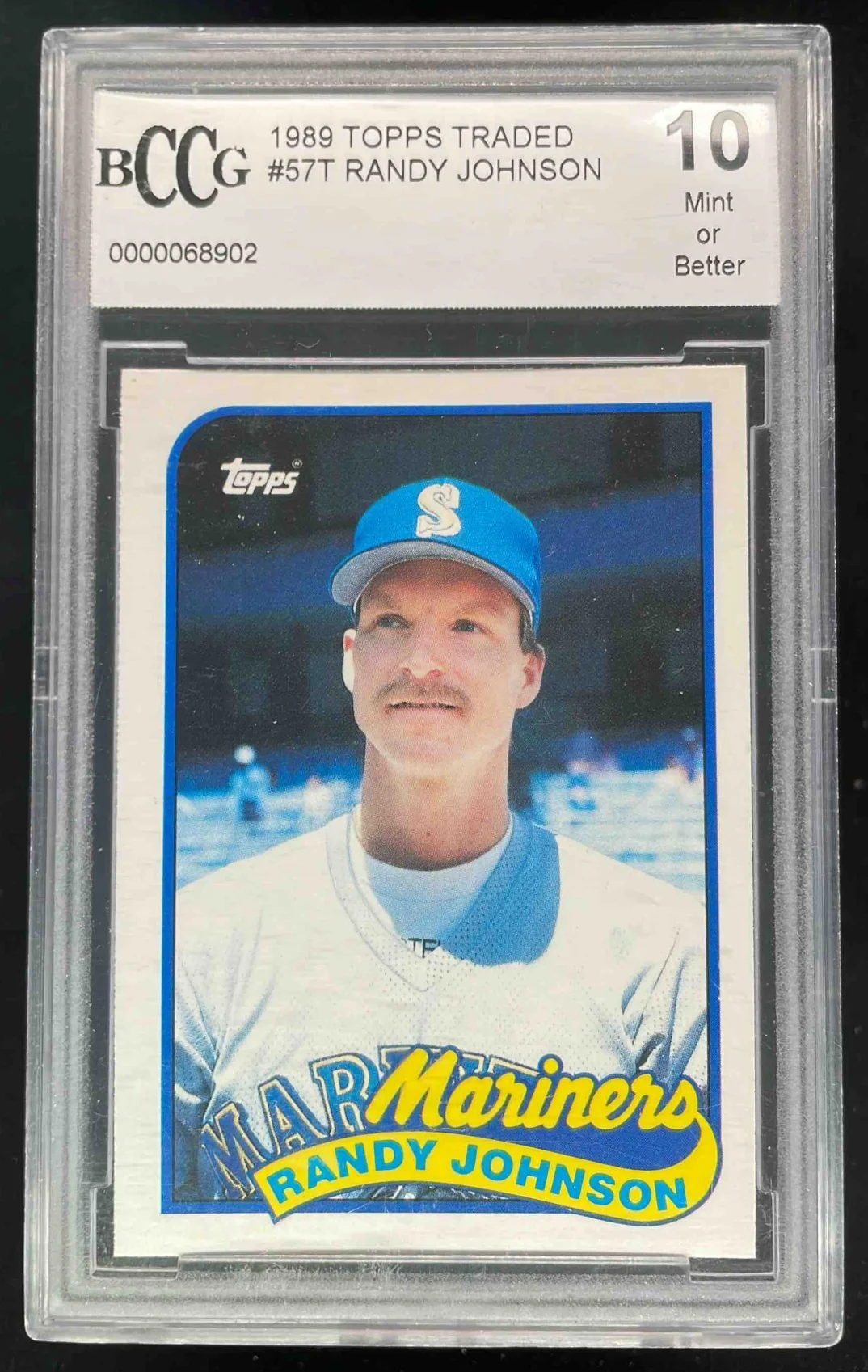 1989 Topps Traded #57T Randy Johnson RC BCCG 10