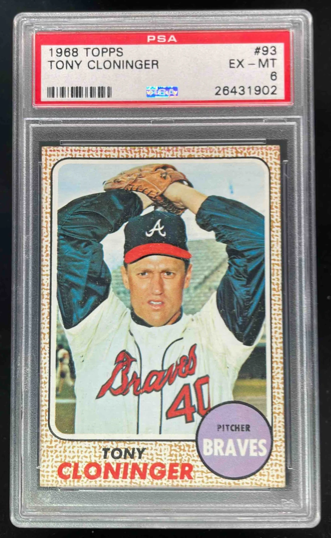 1968 Topps #93 Tony Cloninger PSA 6