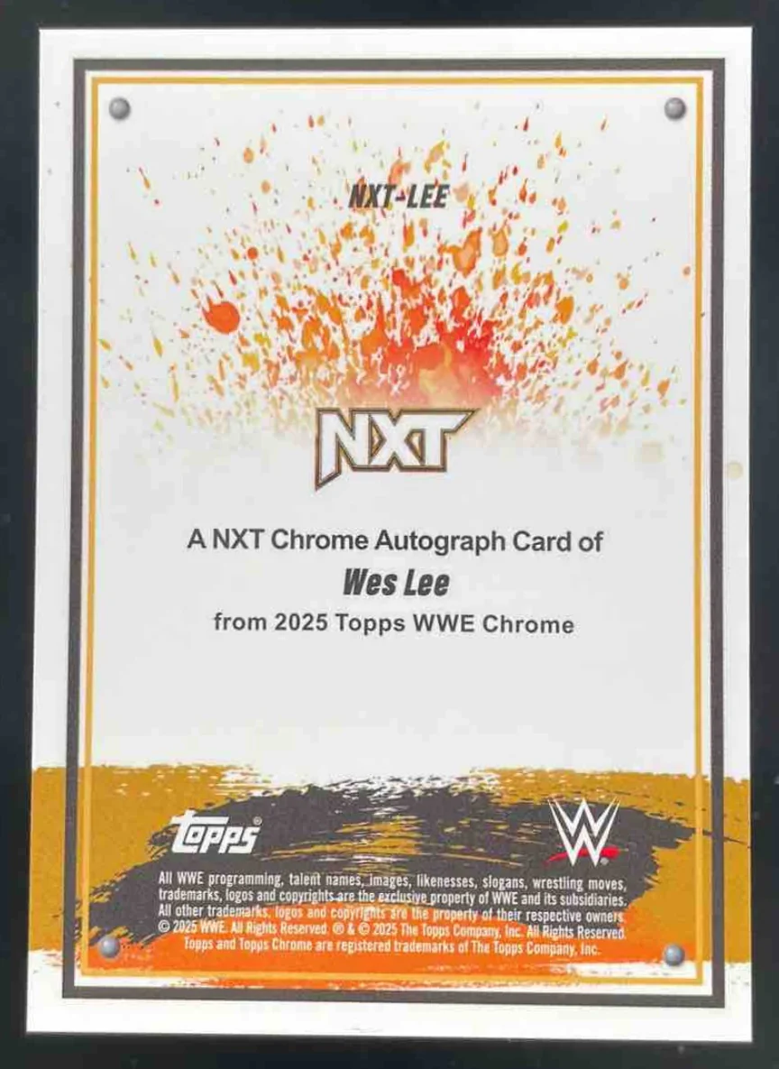 2025 Topps Chrome WWE NXT Chrome Gold Refractors #NXT-LEE Wes Lee Auto /50 - Image 2