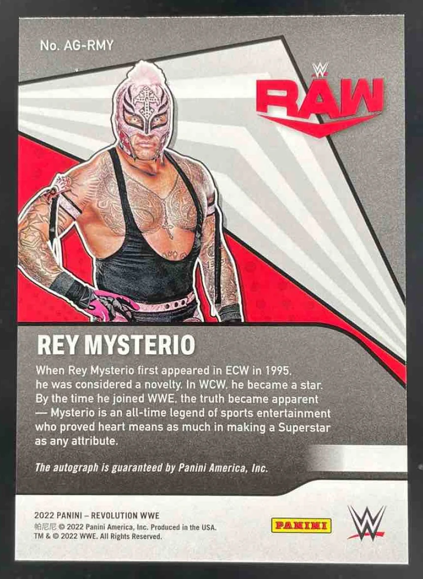 2022 Panini Revolution WWE Autographs #AG-RMY Rey Mysterio Auto - Image 2