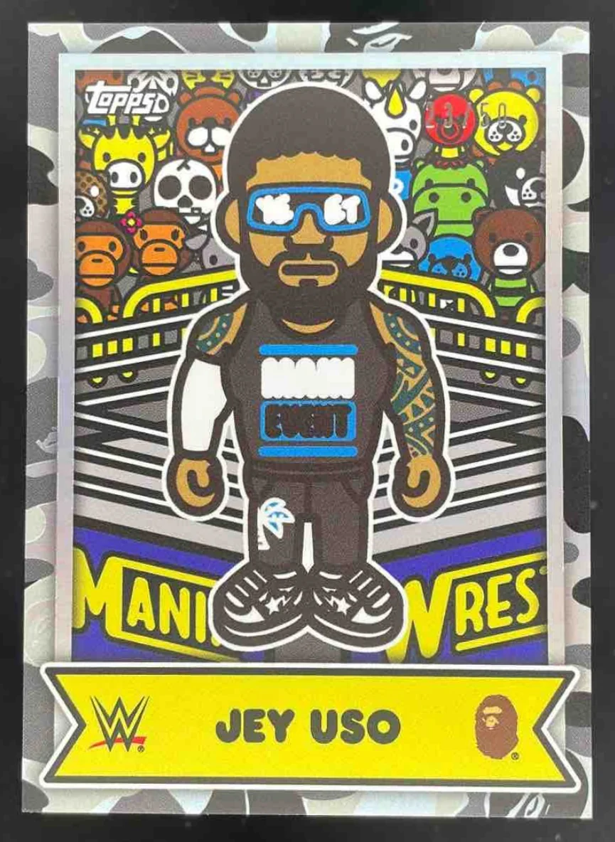 2025 Topps WWE x Bape Baby Milo Black And White Camo #31 Jey Uso /50