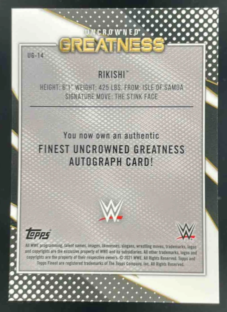 2021 Topps Finest WWE Uncrowned Greatness Autographs #UG-14 Rikishi Auto - Image 2