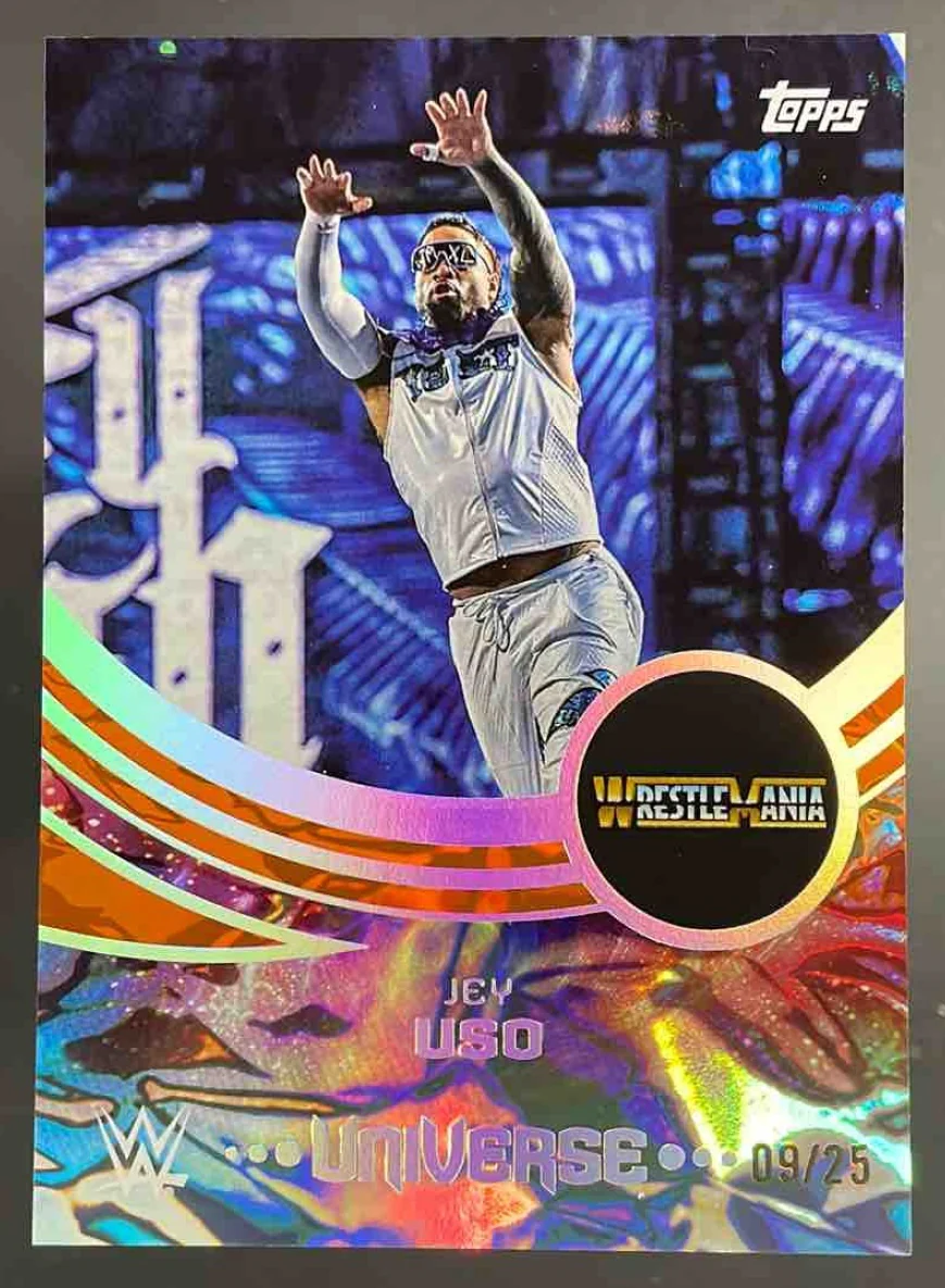 2025 Topps Universe WWE Orange Warp #227 Jey Uso Event Variation /25