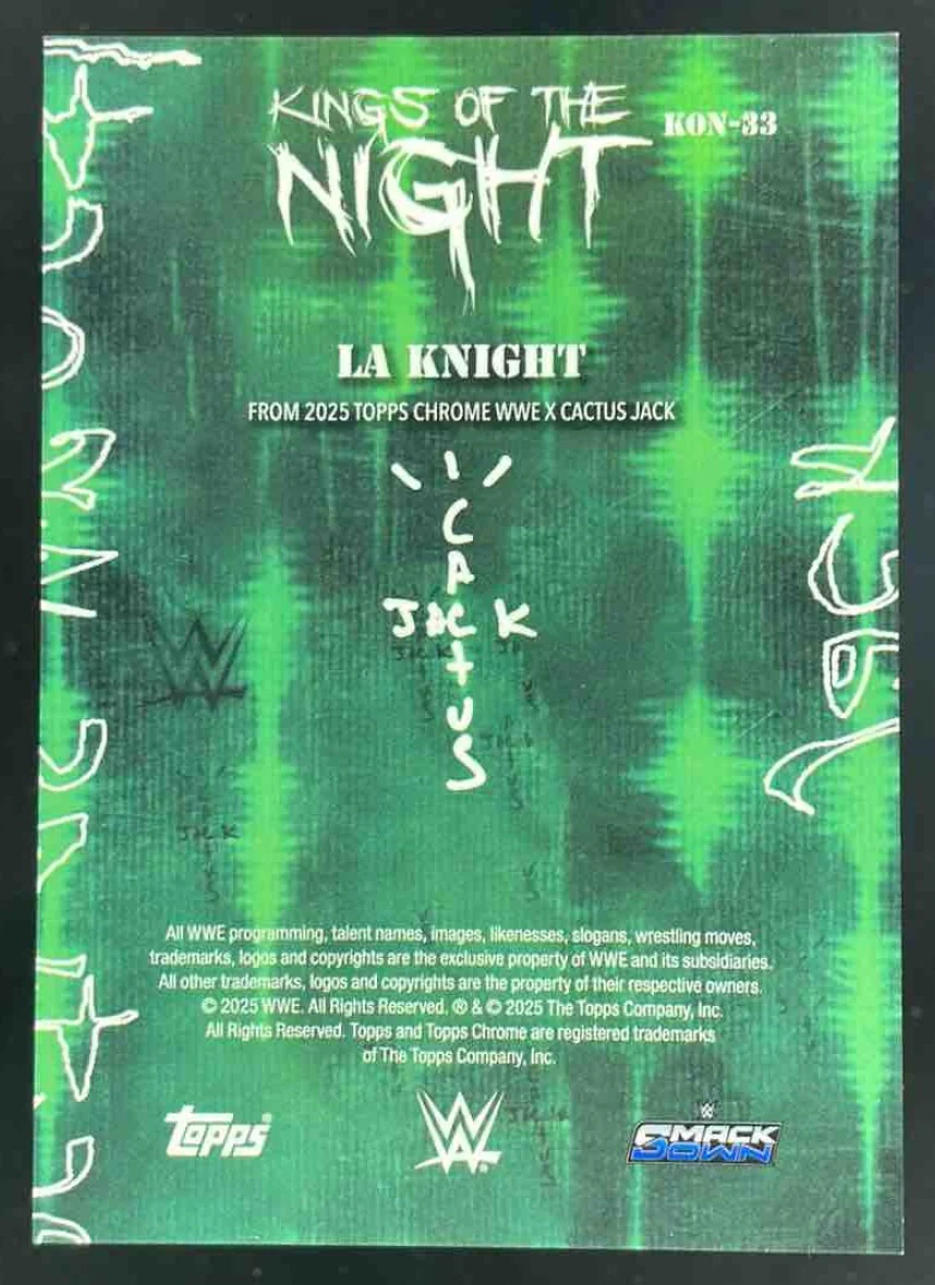 2025 Topps Chrome WWE x Cactus Jack Kings Of The Night #KON-33 LA Knight - Image 2
