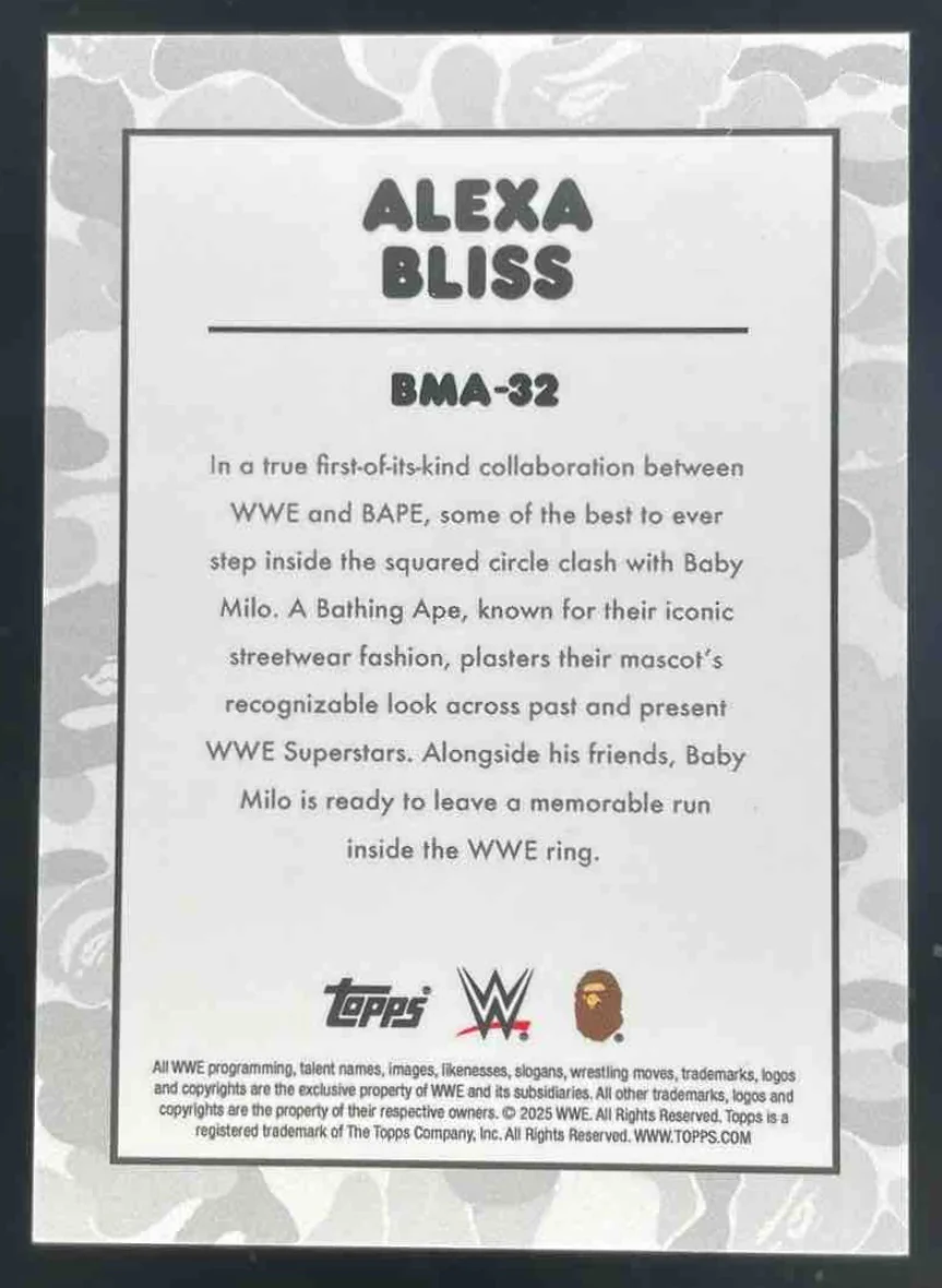 2025 Topps WWE x Bape Baby Milo #32 Alexa Bliss - Image 2