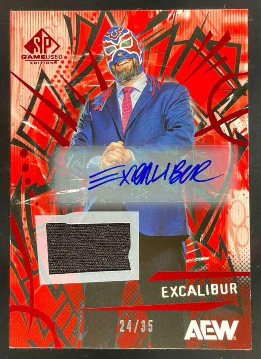 2025 Upper Deck SP Game Used AEW Memorabilia Red #38 Excalibur Auto /35