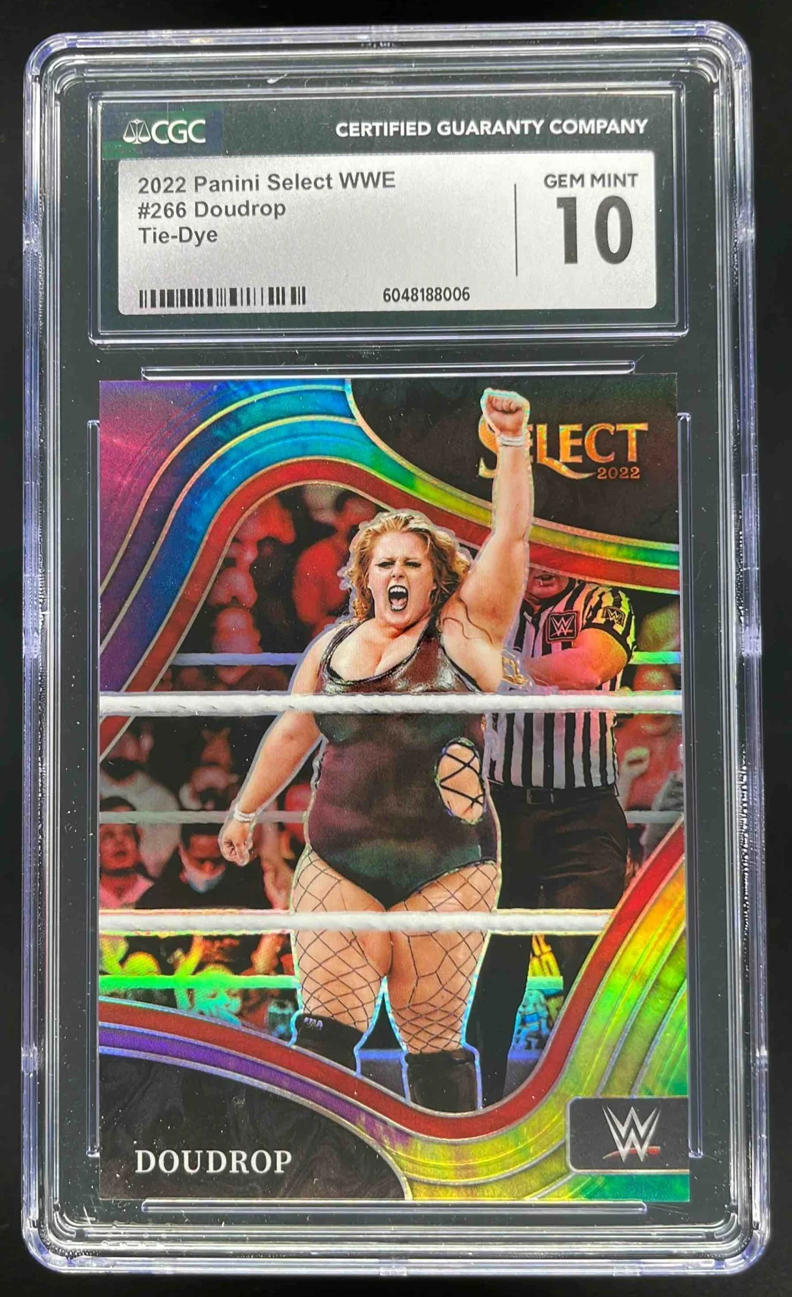 2022 Panini Select WWE Tie Dye Prizms #266 Doudrop Ringside /25 CGC 10