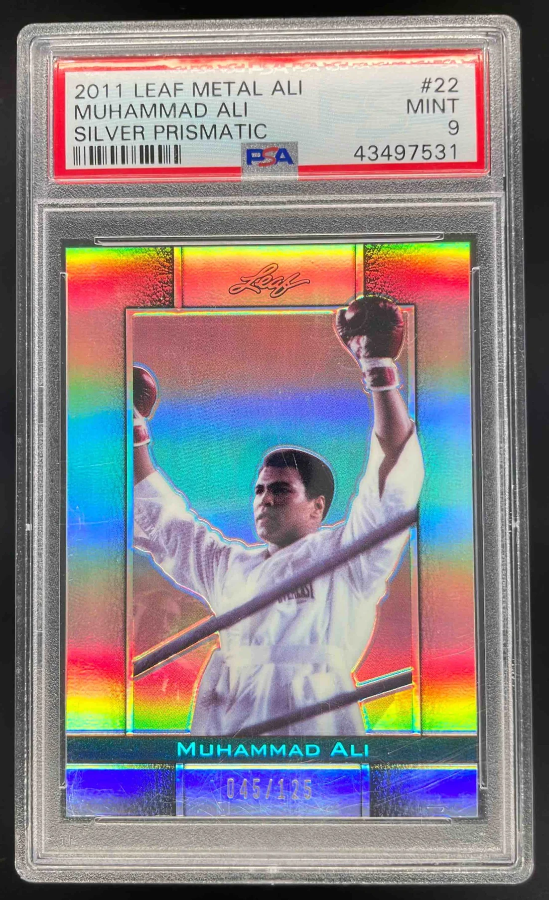 2011 Leaf Metal Silver Prismatic #22 Muhammad Ali /125 PSA 9
