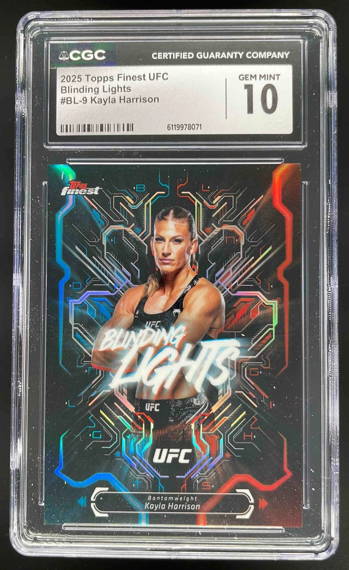 2025 Topps UFC Finest Blinding Lights #BL-9 Kayla Harrison CGC 10