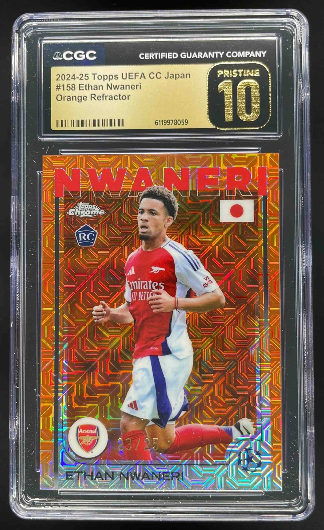 2024-25 Topps Chrome Japan Orange #158 Ethan Nwaneri RC /25 CGC 10