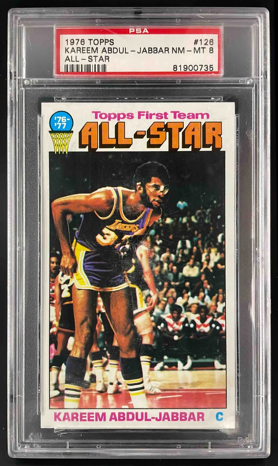 1976-77 Topps #126 Kareem Abdul-Jabbar All-Star PSA 8