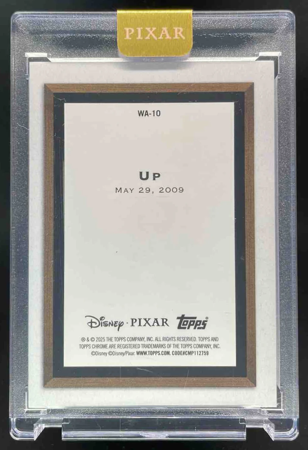 2025 Topps Pixar Gold Wall Art Encased Purple #WA-10 Up /15 - Image 2