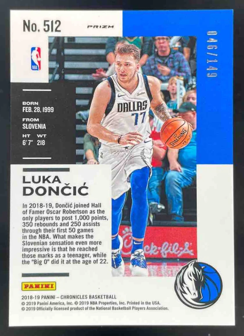2018-19 Panini Chronicles Red #512 Luka Doncic RC /149 - Image 2