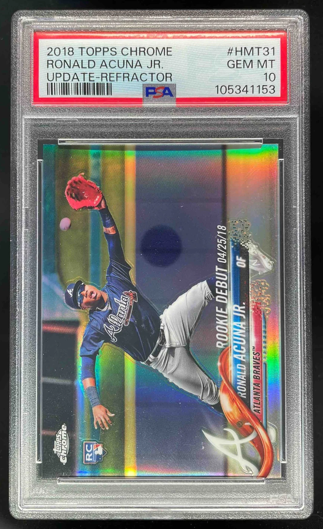 2018 Topps Chrome Update Refractor #HMT31 Ronald Acuna Jr. RC /250 PSA 10