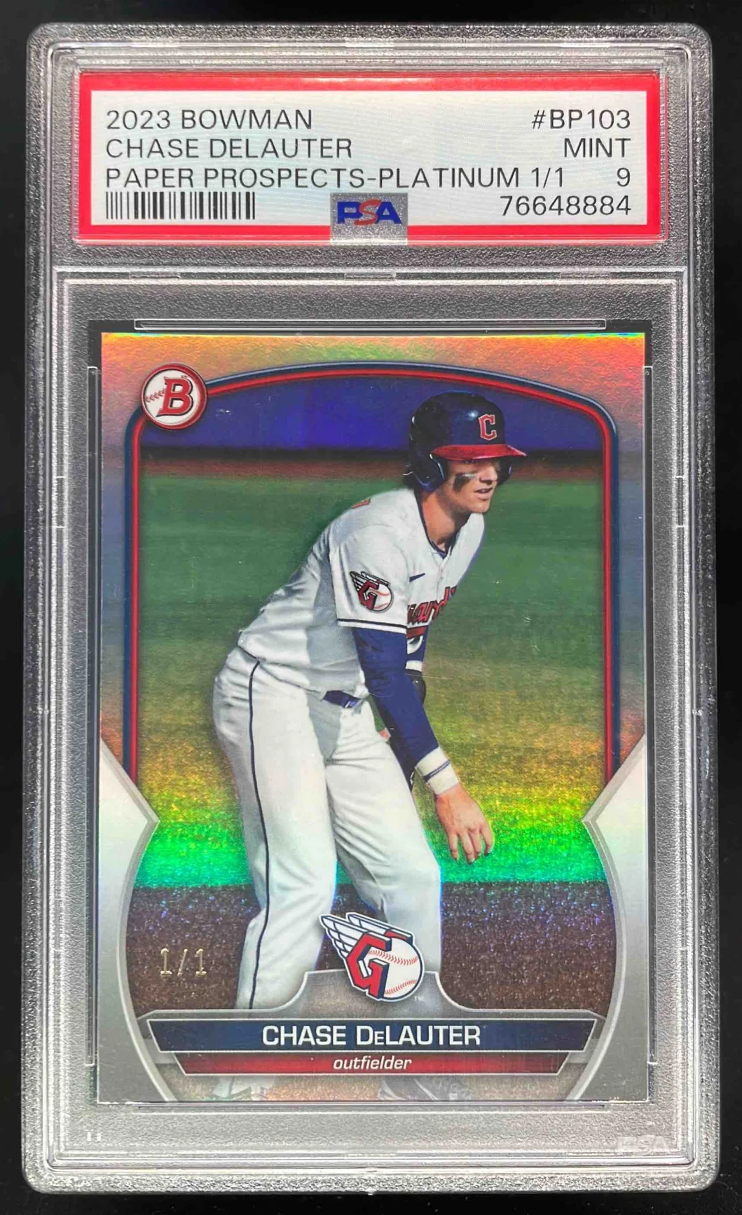 2023 Bowman Prospects Platinum #BP-103 Chase DeLauter 1/1 PSA 9