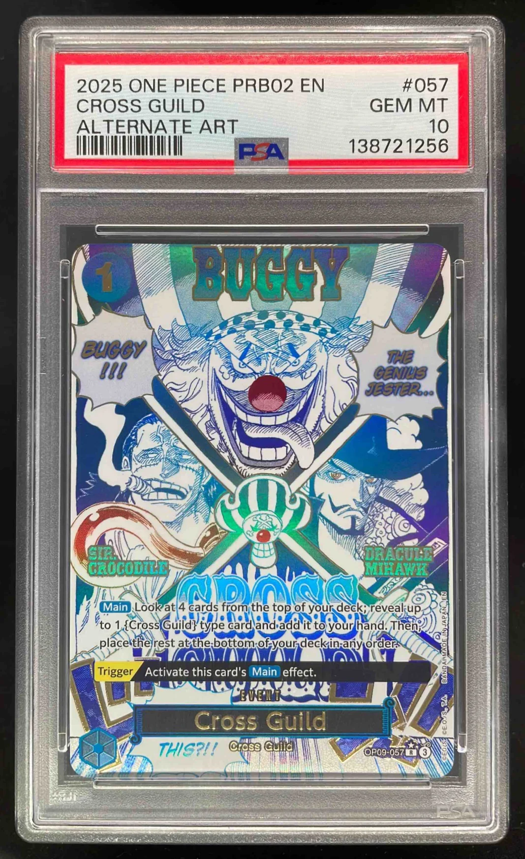 2025 One Piece PRB02 EN #057 Cross Guild Alternate Art PSA 10