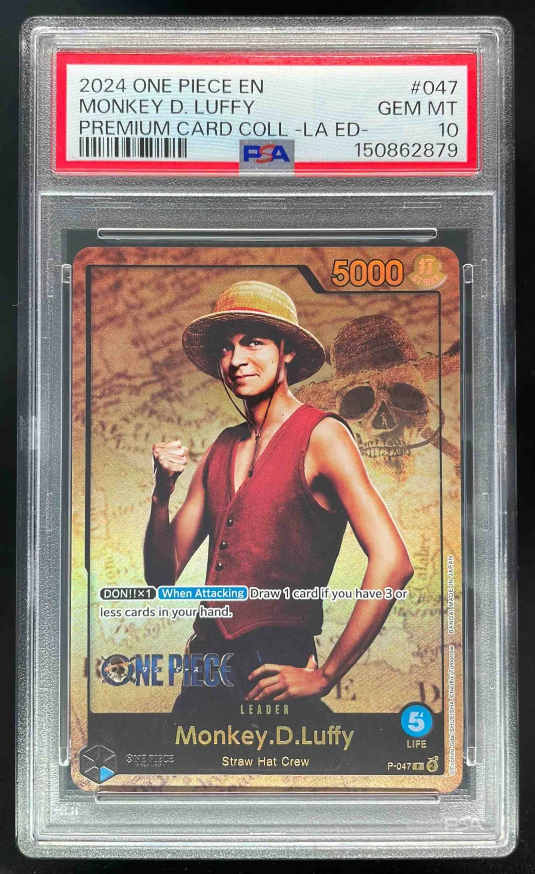2024 One Piece EN Premium Card Collection LA Edition #047 Monkey D Luffy PSA 10