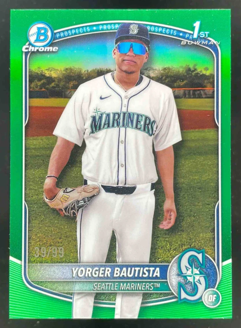 2025 Bowman Chrome Prospects Green Refractor #BCP-194 Yorger Bautista RC /99
