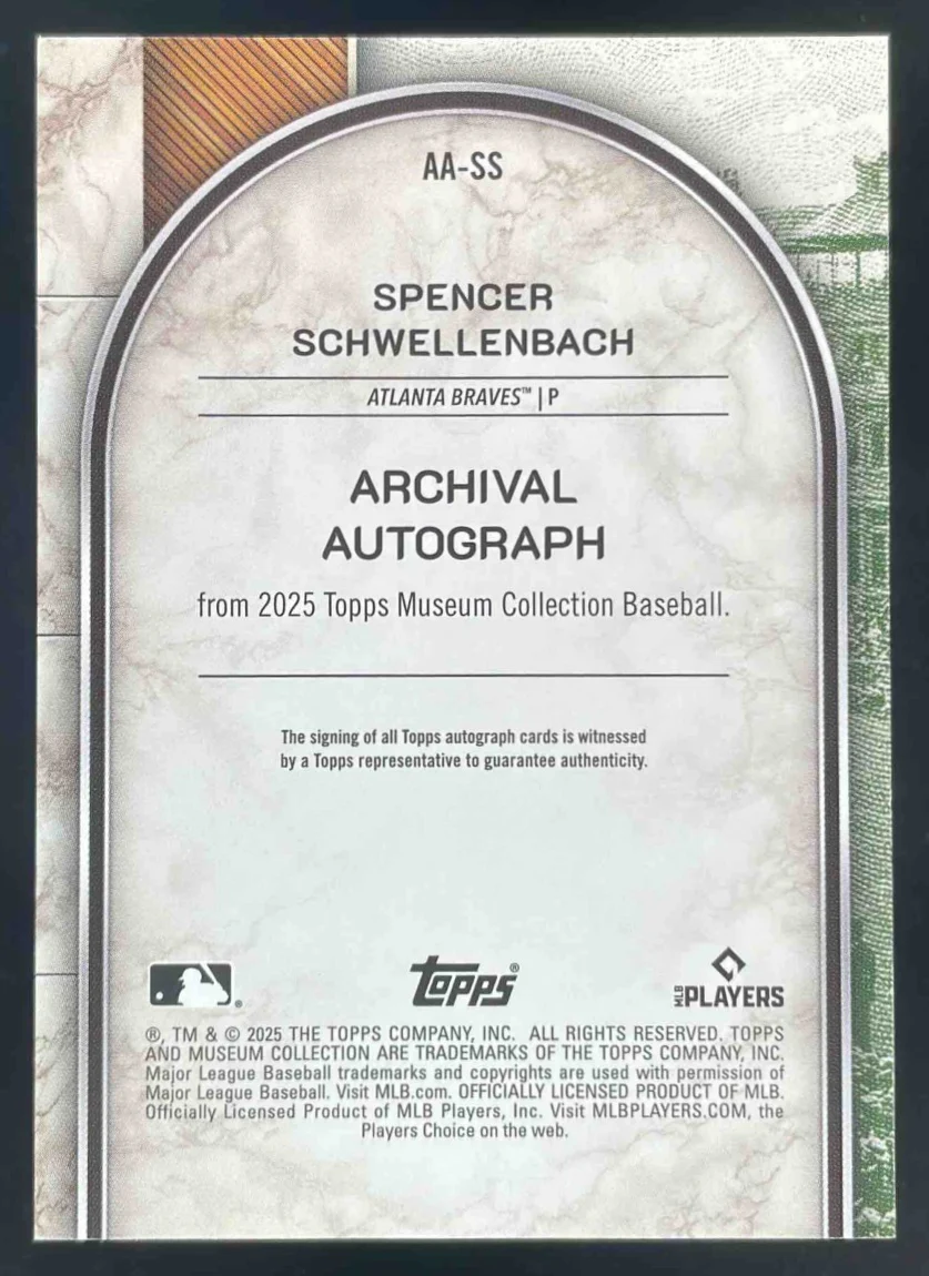 2025 Topps Museum Collection Archival Ruby Spencer Schwellenbach RC Auto /20 - Image 2