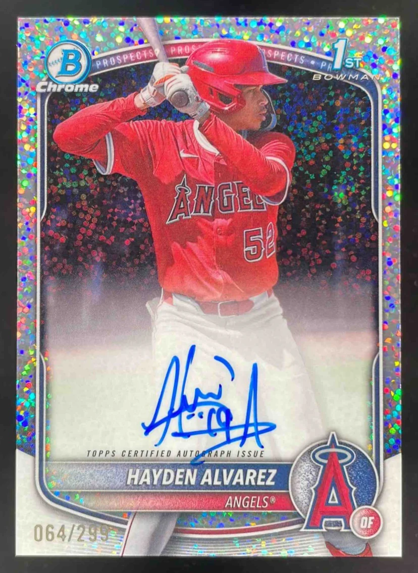 2025 Bowman Chrome Prospect Speckle #CPA-HA Hayden Alvarez RC Auto /299