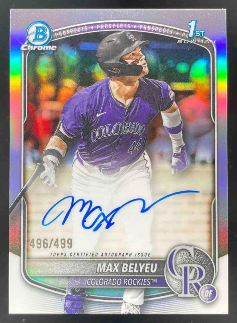 2025 Bowman Draft Chrome Prospect #CPA-MB Max Belyeu RC Auto /499