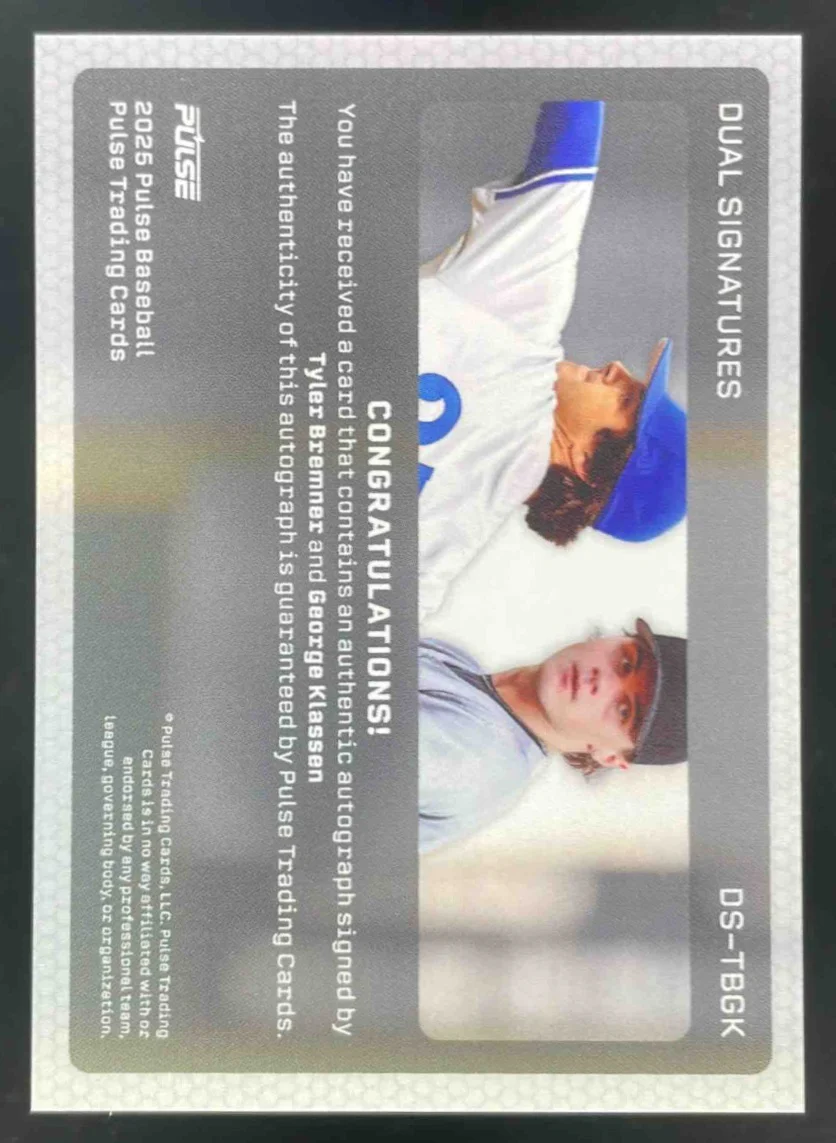 2025 Pulse Dual Autograph George Klassen Tyler Bremner Auto /10 - Image 2