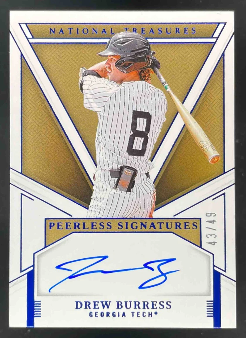 2025 National Treasures Peerless Signatures Blue #12 Drew Burress Auto /49