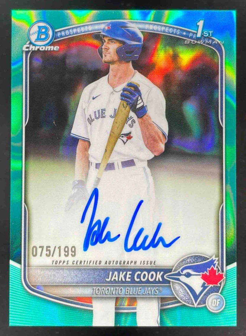 2025 Bowman Draft Chrome Prospect Aqua Lava #CPA-JC Jake Cook RC Auto /199