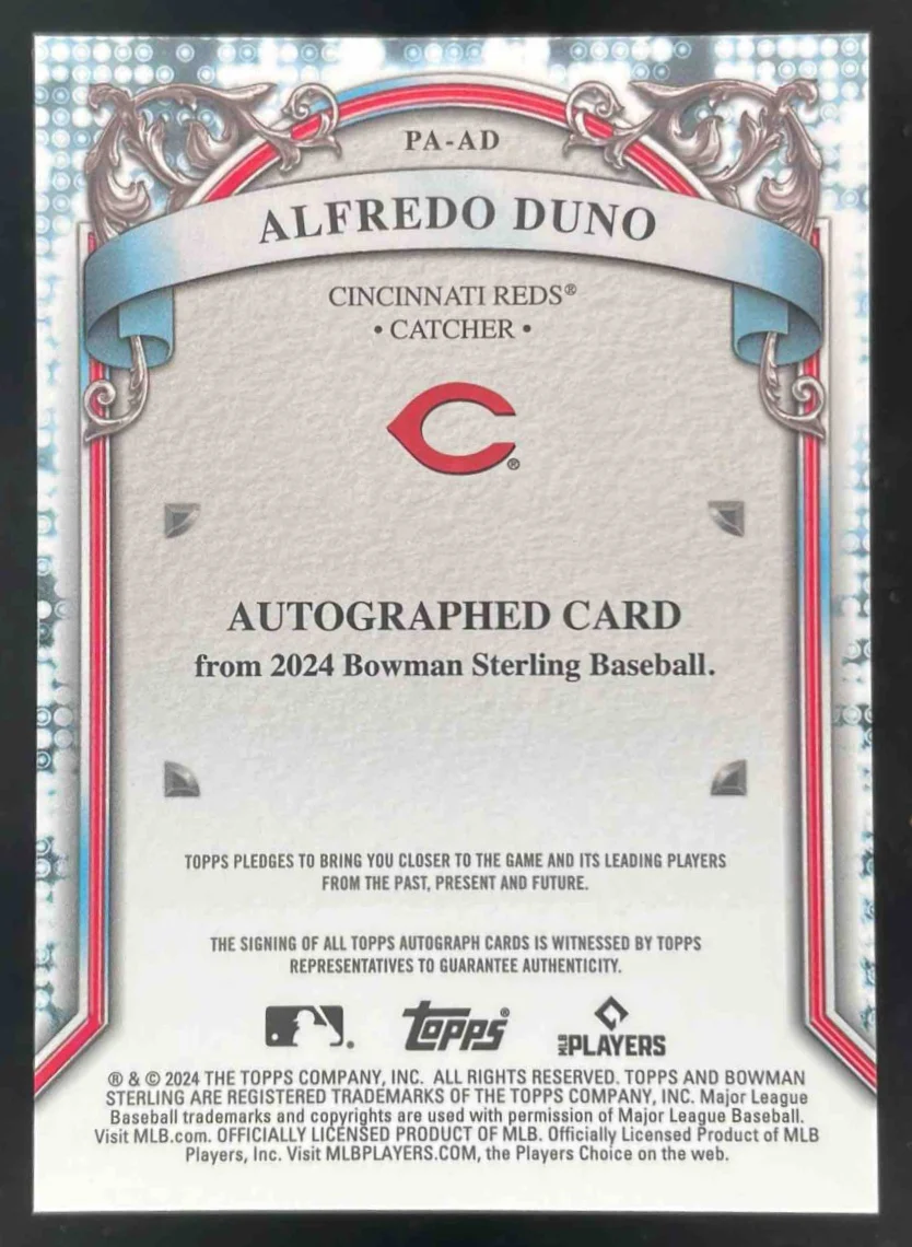 2024 Bowman Sterling Prospect Orange #PA-AD Alfredo Duno Auto /75 - Image 2