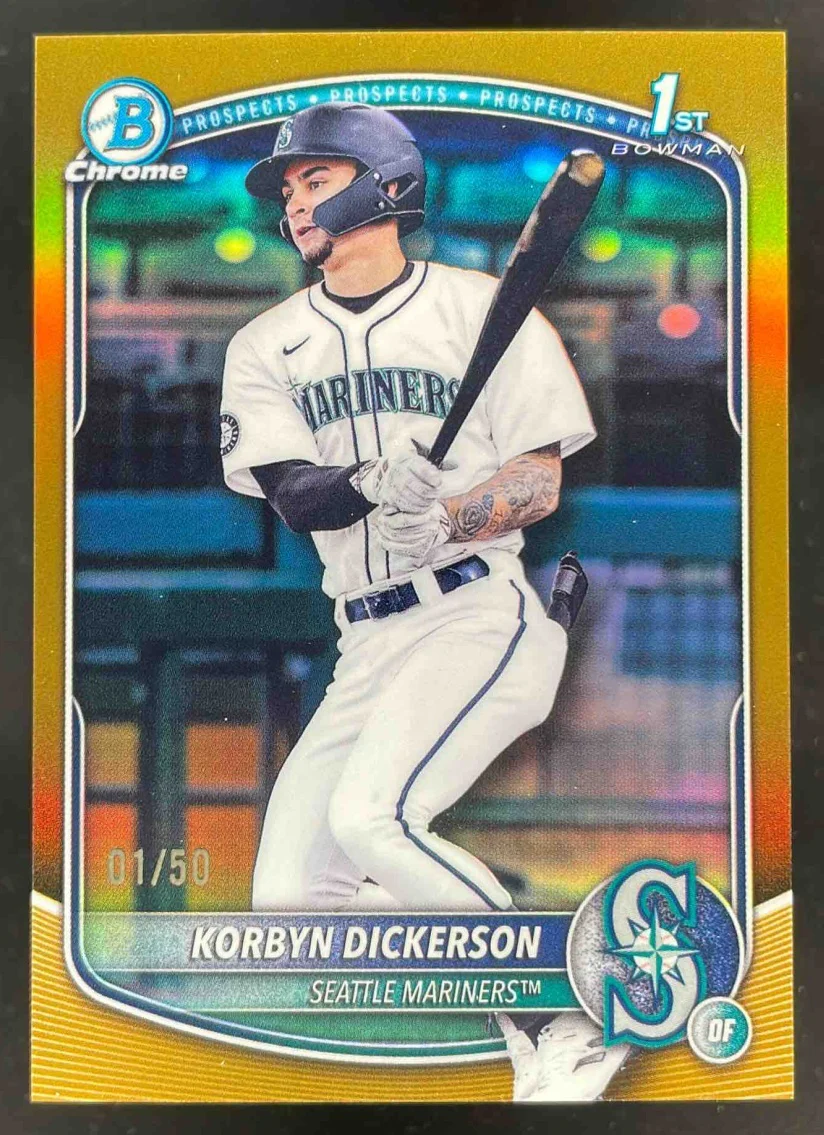 2025 Bowman Draft Chrome Gold Refractor #BDC-69 Korbyn Dickerson RC /50
