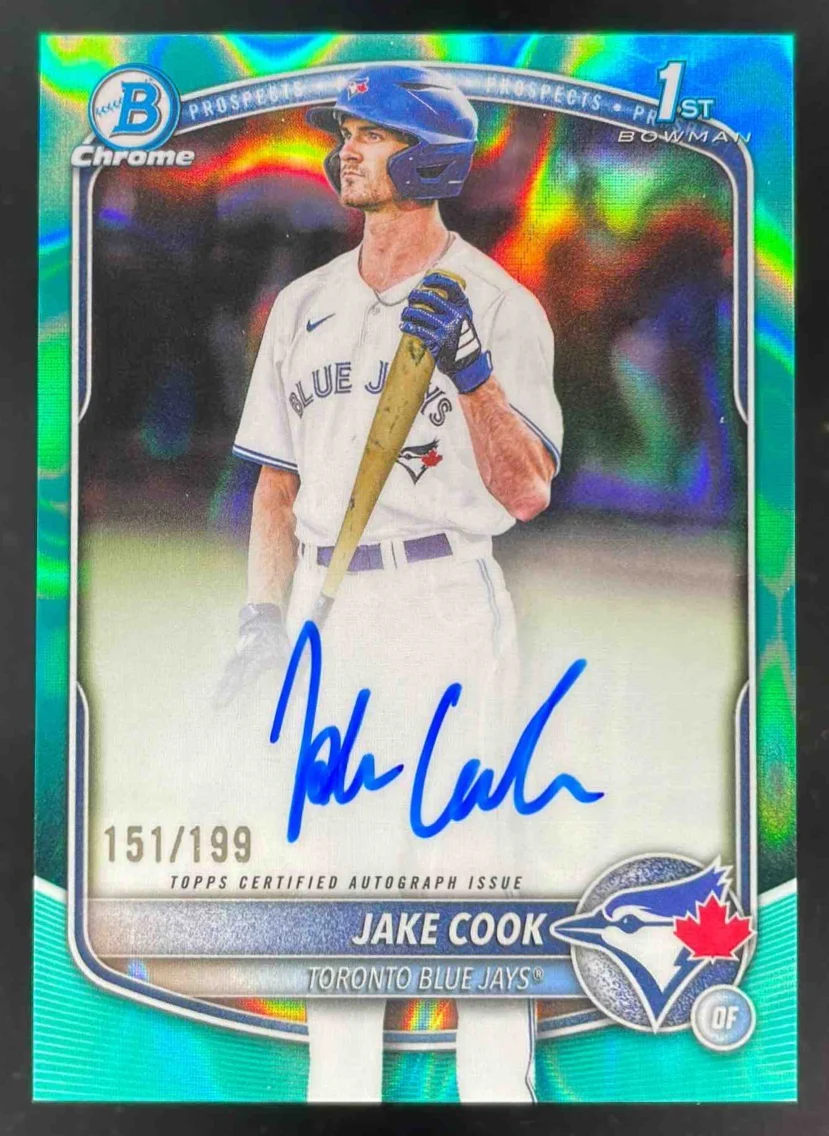 2025 Bowman Draft Chrome Prospect Aqua Lava #CPA-JC Jake Cook RC Auto /199