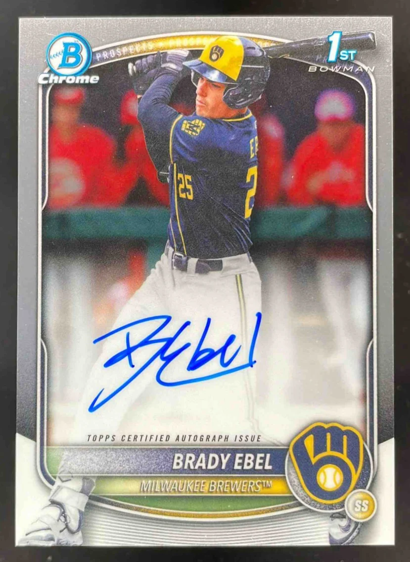 2025 Bowman Draft Chrome Prospect Autograph #CPA-BE Brady Ebel RC Auto