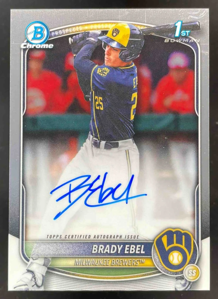 2025 Bowman Draft Chrome Prospect Autograph #CPA-BE Brady Ebel RC Auto