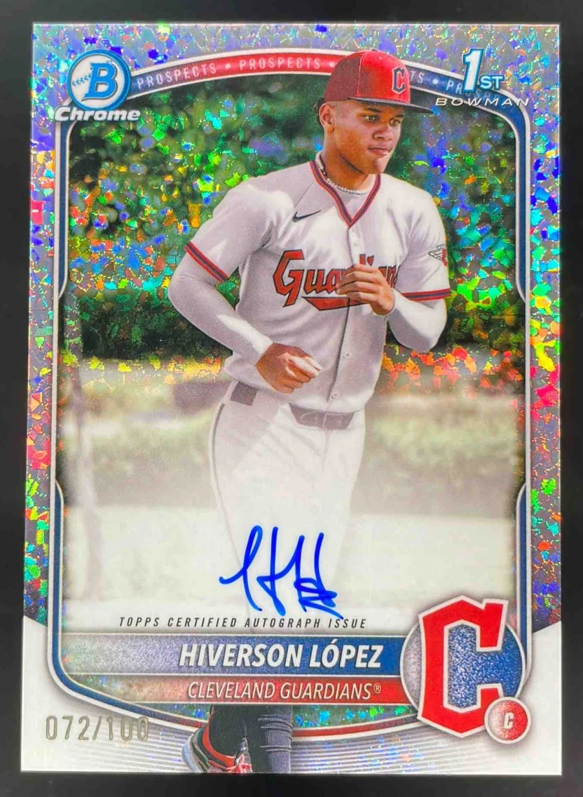 2025 Bowman Chrome Prospect Mini Diamond #CPA-HL Hiverson Lopez RC Auto /100