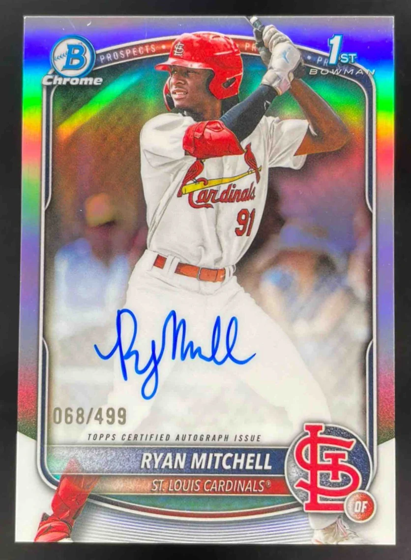 2025 Bowman Draft Chrome Prospect #CPA-RM Ryan Mitchell RC Auto /499