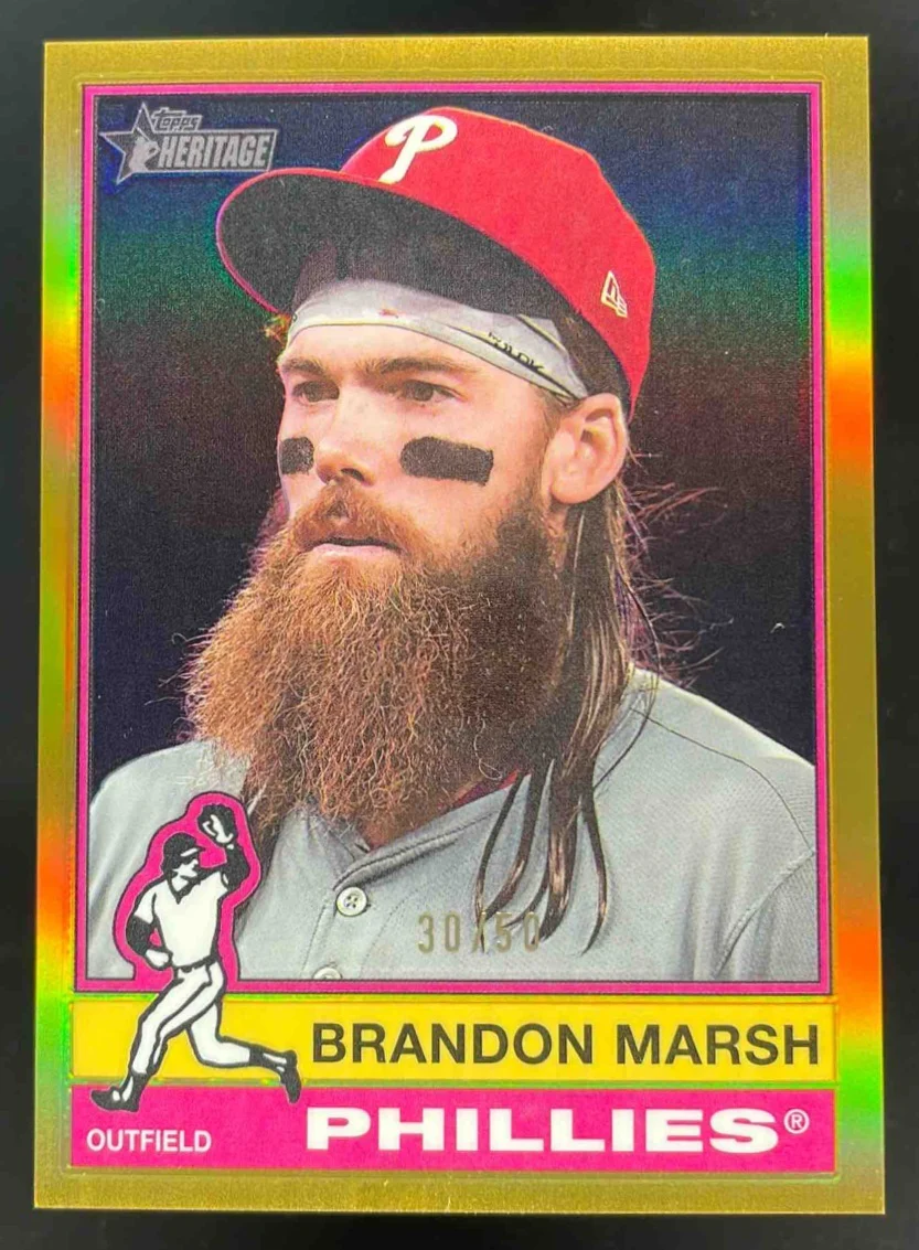 2025 Topps Heritage Chrome Gold Refractor #248 Brandon Marsh /50