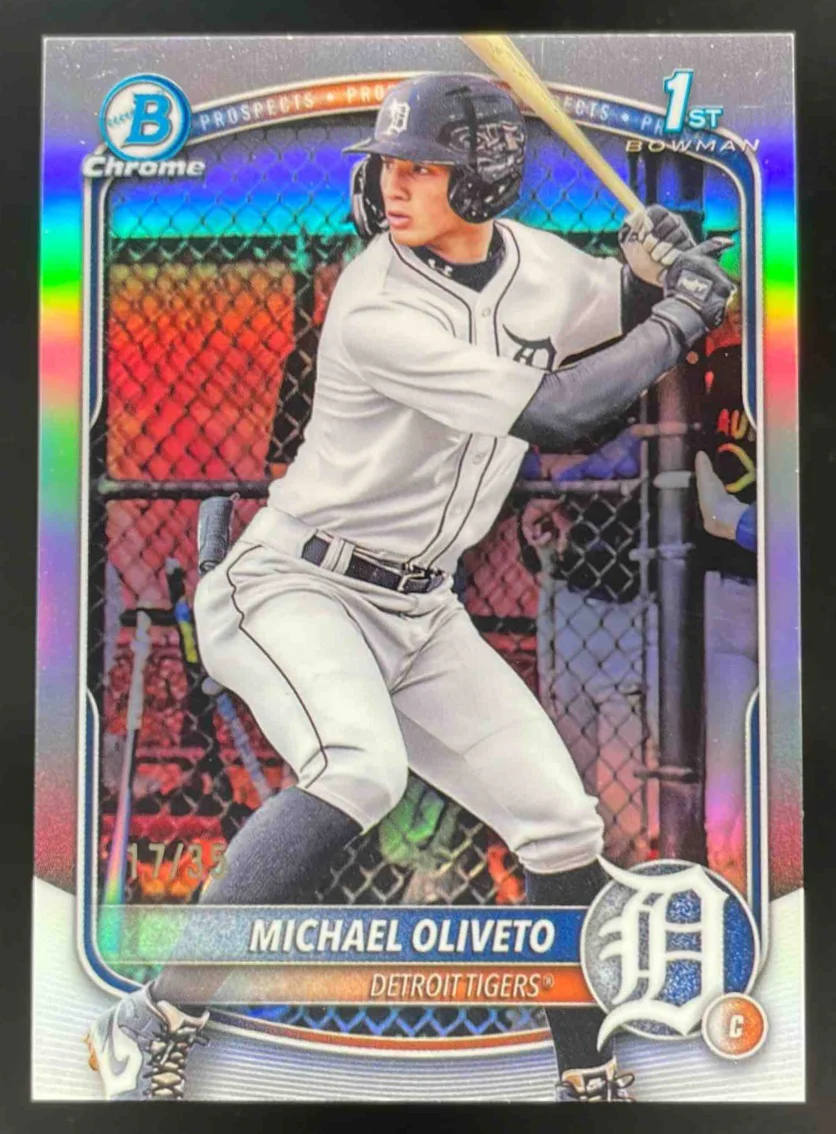 2025 Bowman Draft Chrome Bowman Logofractor #BDC-156 Michael Oliveto RC /35