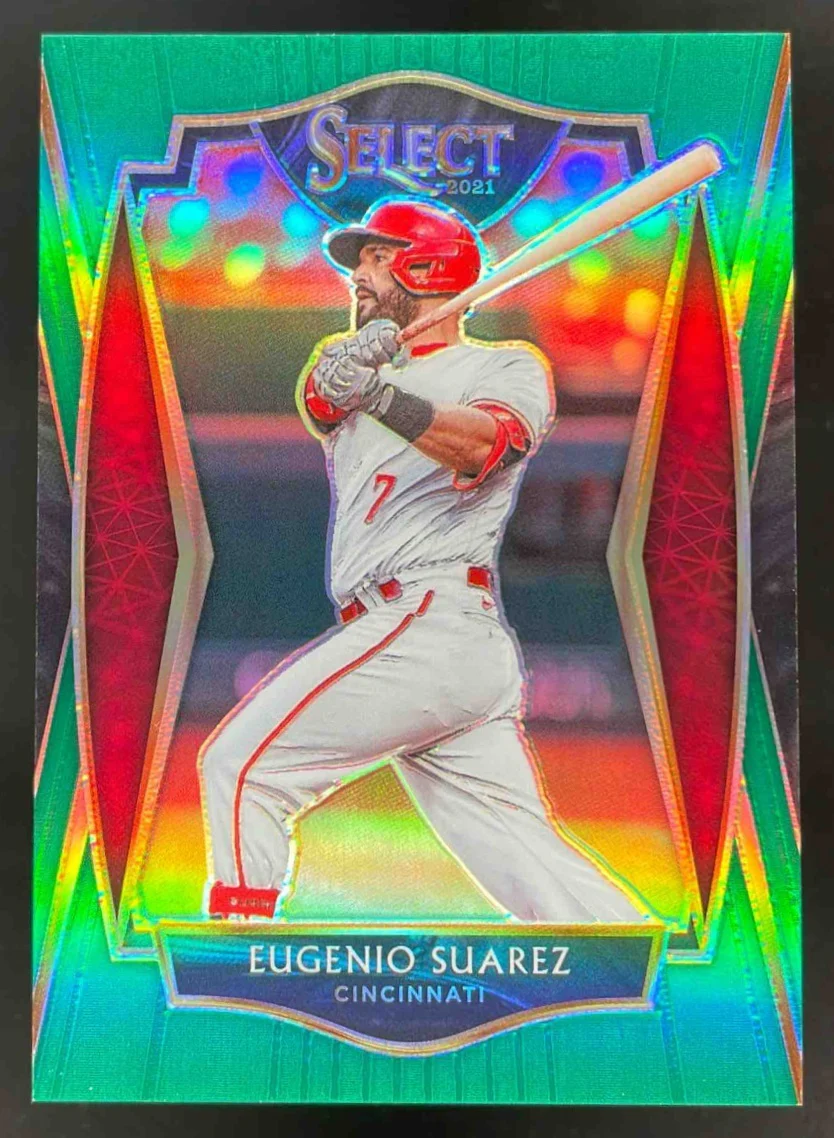 2021 Panini Select Green Prizm #162 Eugenio Suarez Premier Level /5