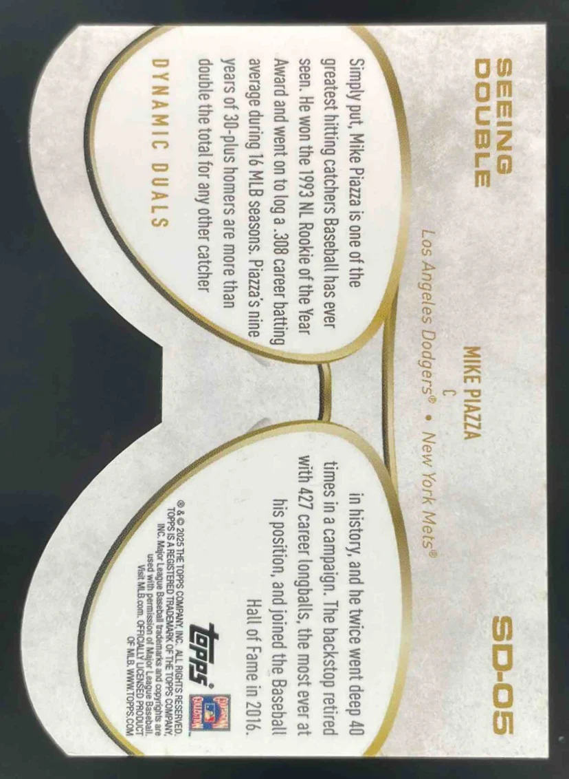 2025 Topps Dynamic Duals Seeing Double SSP #SD-05 Mike Piazza Mike Piazza - Image 2