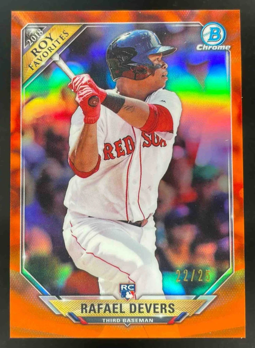 2018 Bowman ROY Favorites Chrome Orange #ROYF-RD Rafael Devers RC /25