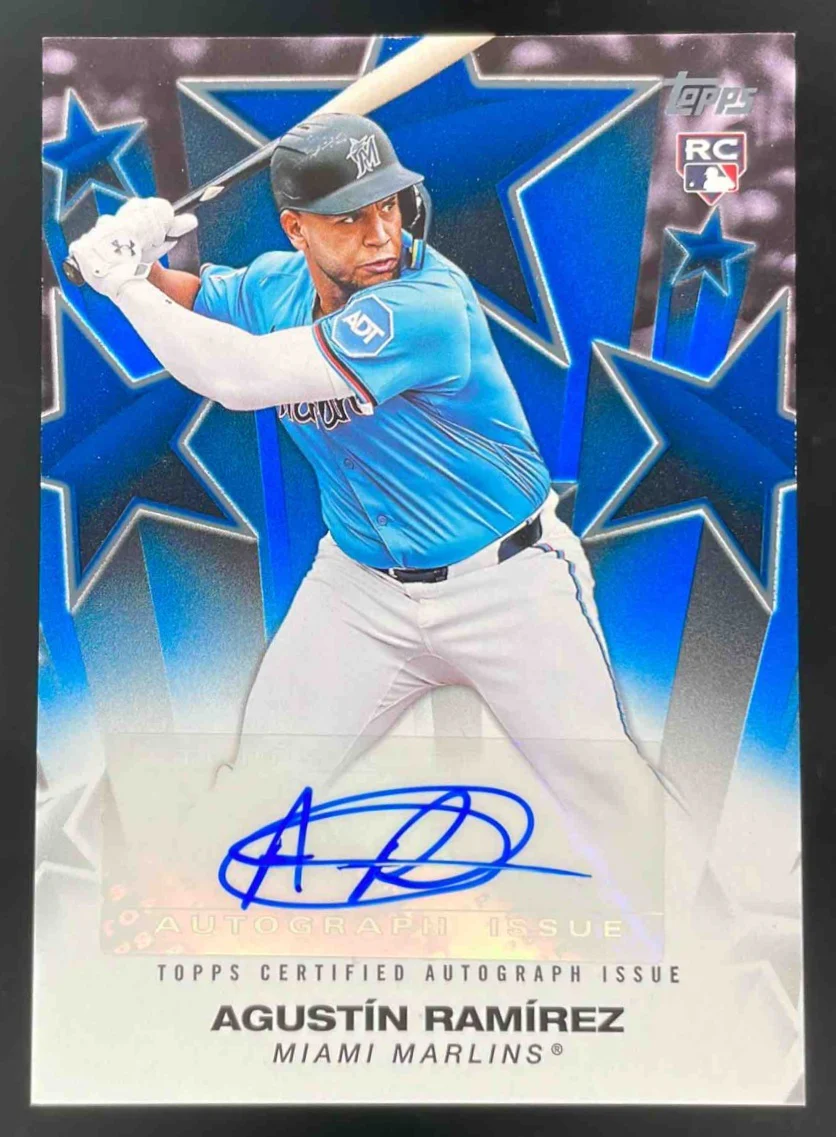 2025 Topps Update Baseball Stars Blue Foil #BSAUARA Agustin Ramirez RC Auto /150