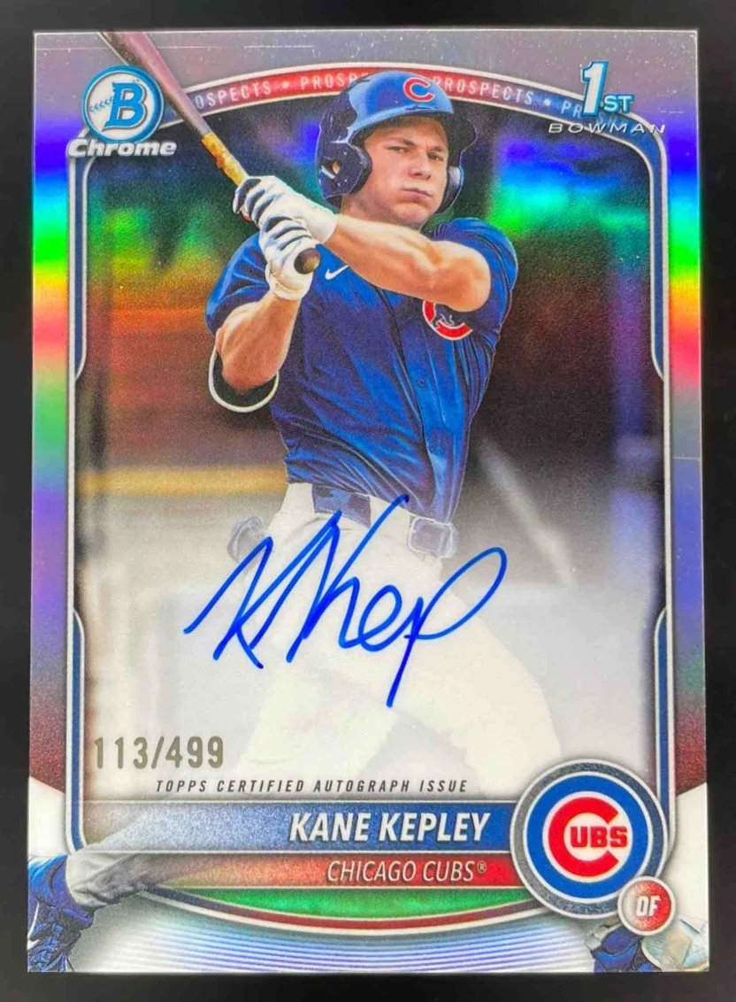 2025 Bowman Draft Chrome Prospect #CPA-KK Kane Kepley RC Auto /499