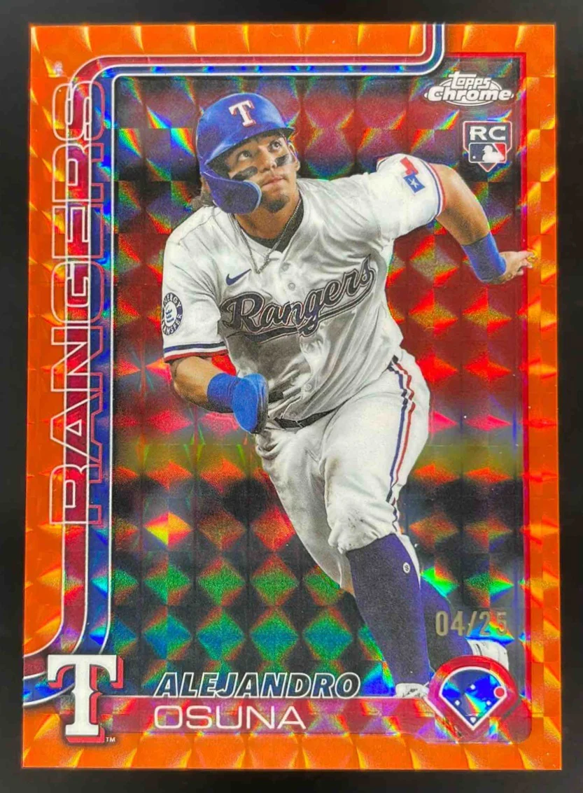 2025 Topps Chrome Update Orange Geometric #USC174 Alejandro Osuna RC /25