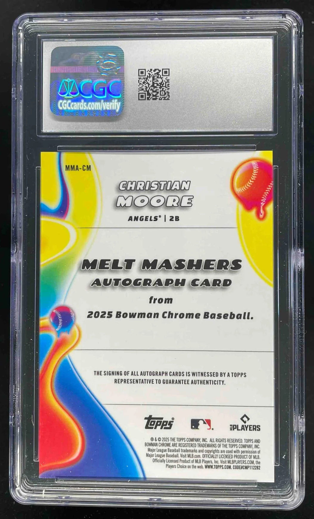 2025 Bowman Melt Mashers Gold Mini Diamond Christian Moore Auto /50 CGC 10 - Image 2