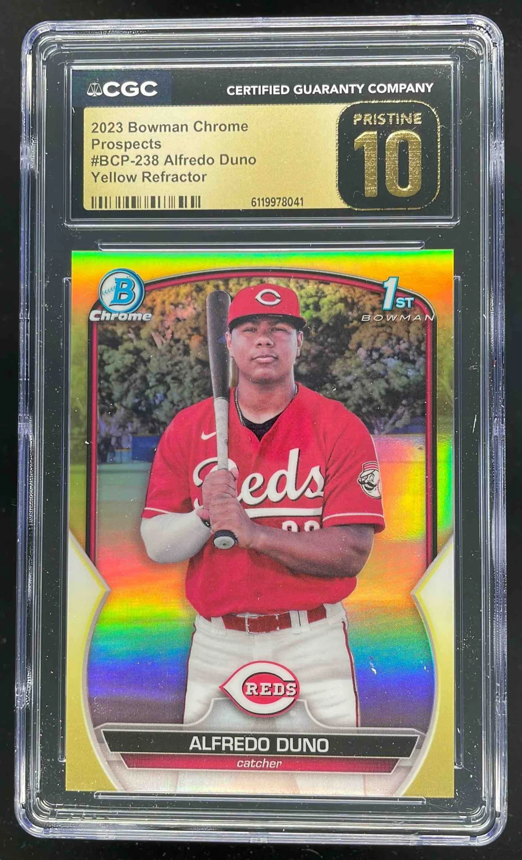 2023 Bowman Chrome Prospects Yellow #BCP-238 Alfredo Duno RC /75 CGC 10