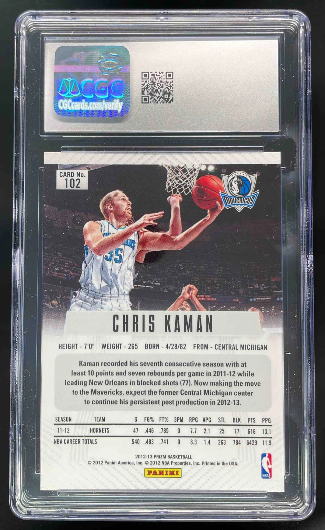 2012-13 Panini Prizm Prizms #102 Chris Kaman CGC 10 - Image 2