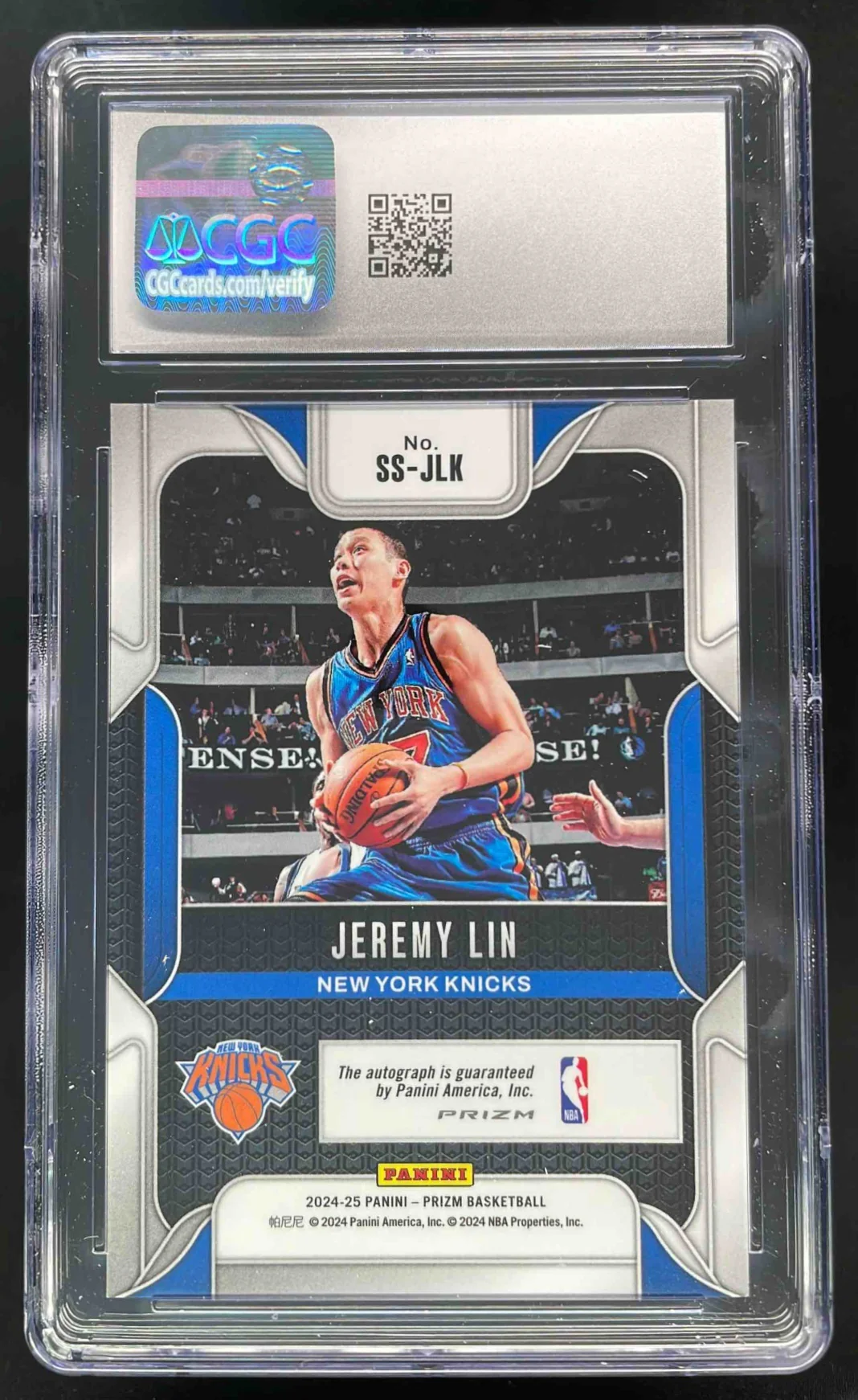 2024-25 Prizm Sensational Signatures Choice Prizm #SS-JLK Jeremy Lin Auto CGC 10 - Image 2