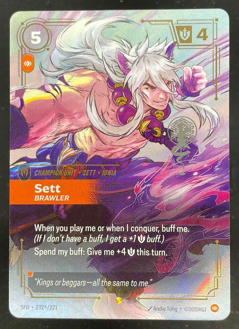 2026 Riftbound League of Legends SFD EN Signature Overnumber #232 Sett
